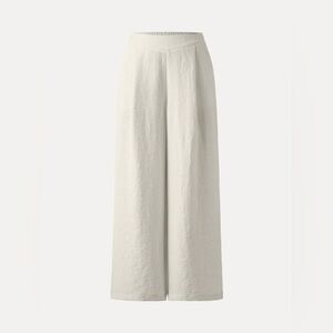 OGL Breezy Linen Mid Rise Wide Leg Pant with Pockets Off White Regular Size -XS